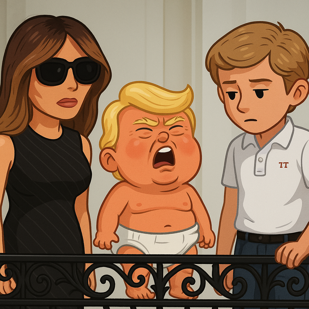 Baby Trump staring at the solar eclipse
